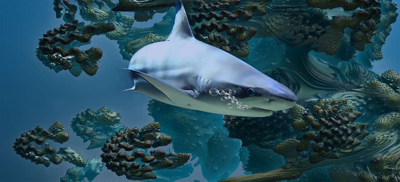 Фрактальна акула пазл онлайн