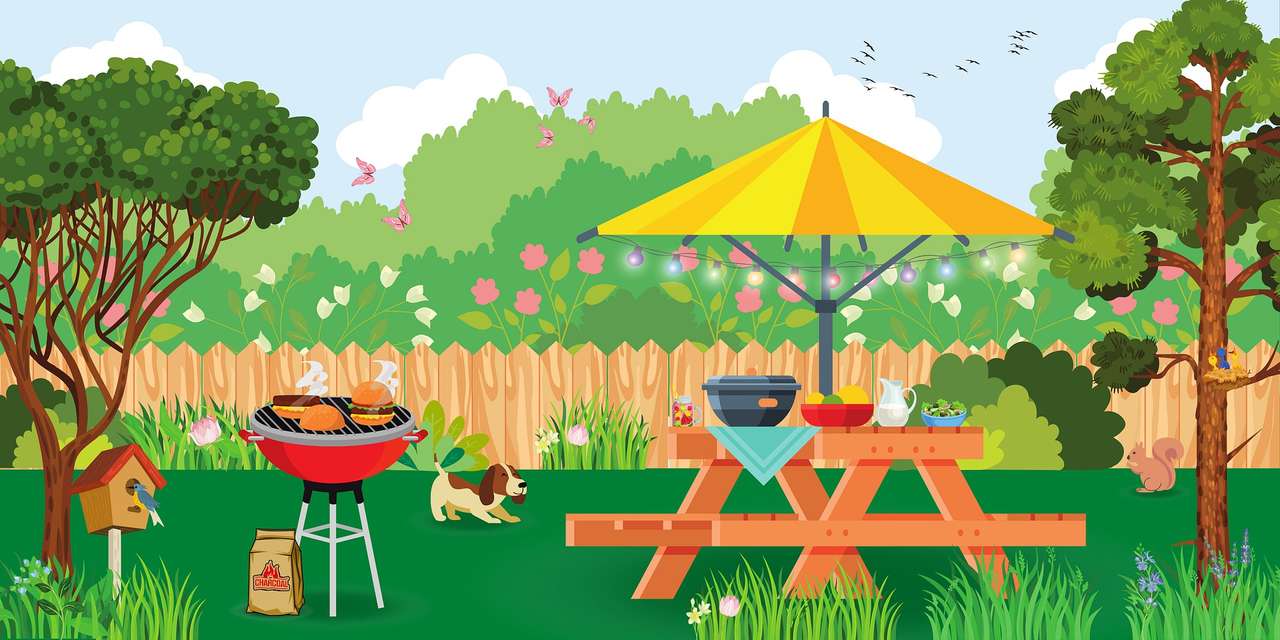 Barbecue in the garden jigsaw puzzle online