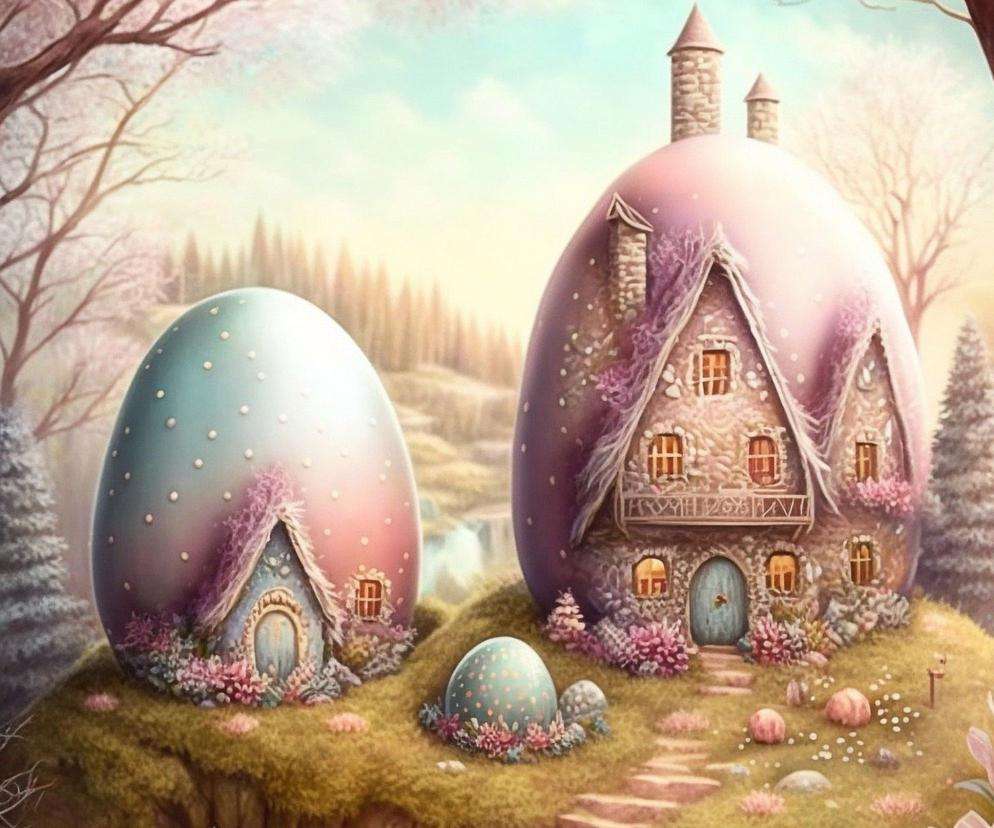 Favolose case delle uova. puzzle online