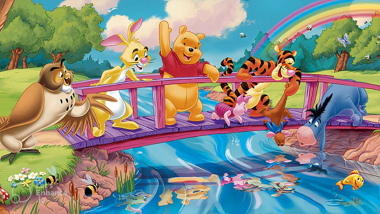 Winnie the Pooh sul ponte puzzle online