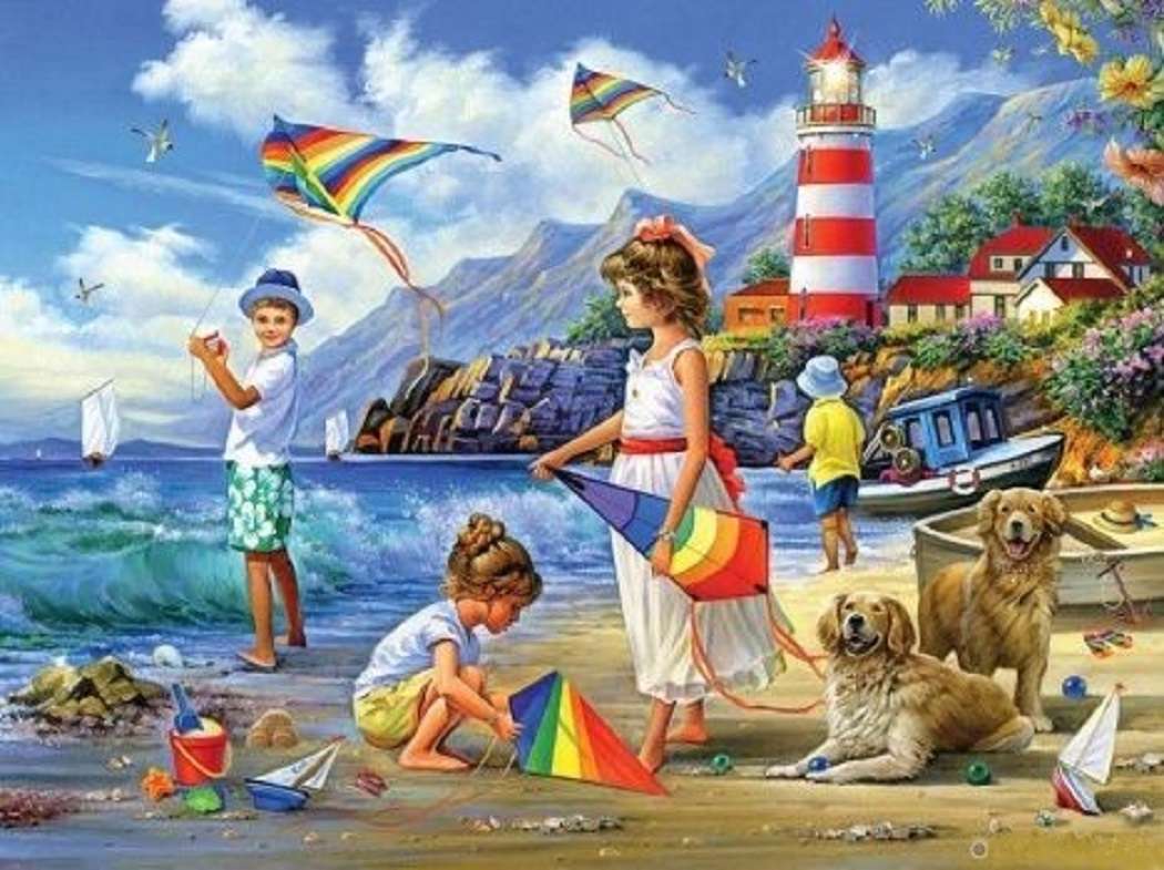 小さな子供たちのためのビーチの日 ジグソーパズルオンライン