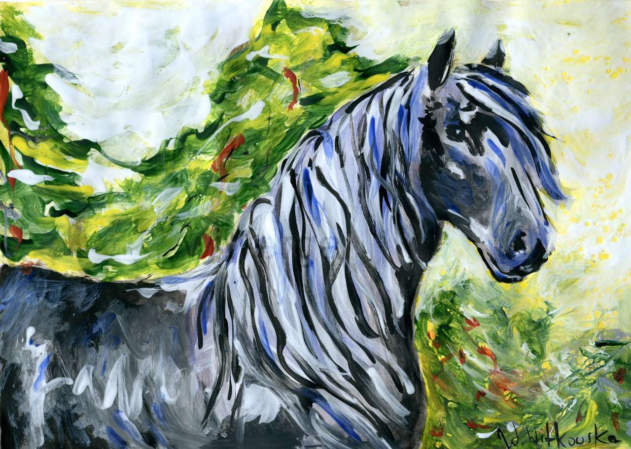 målad häst pussel på nätet