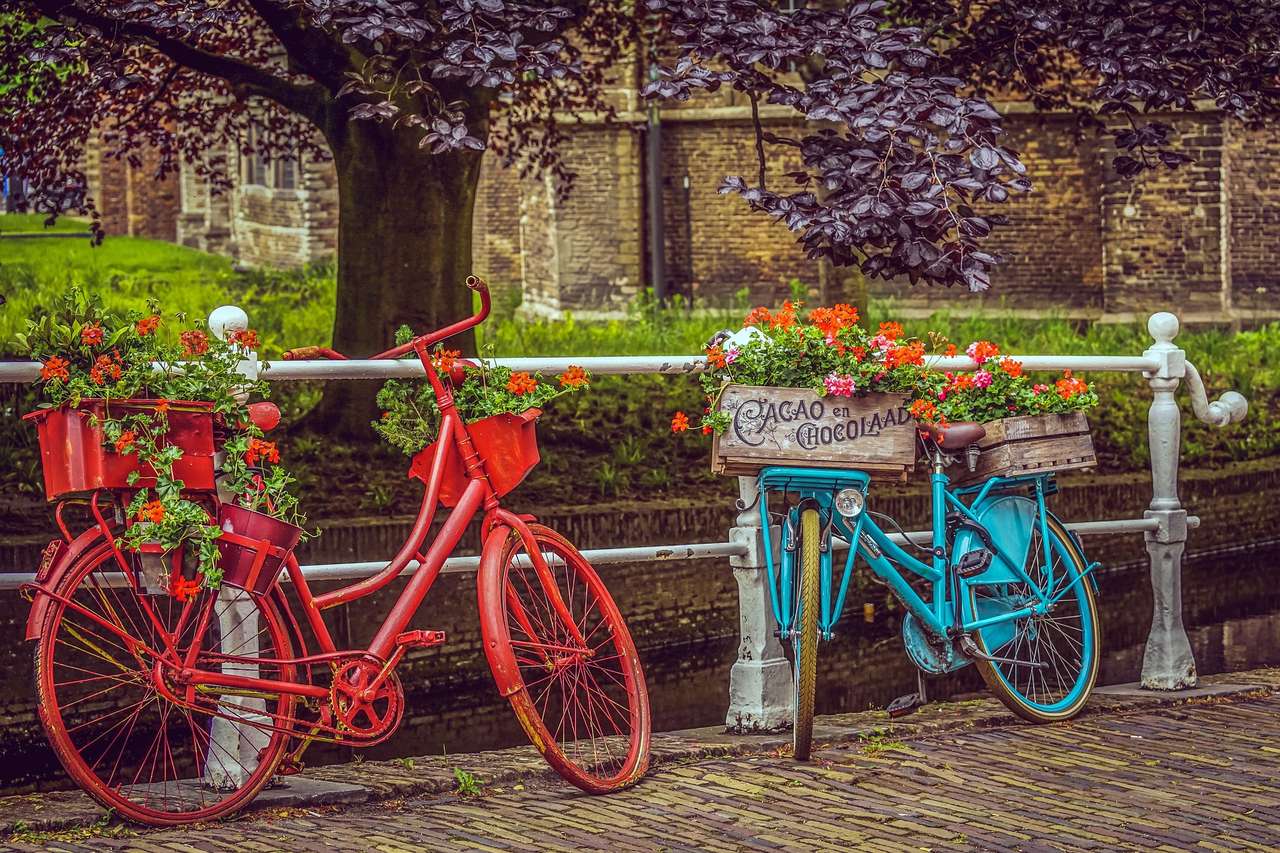 Biciclete cu flori jigsaw puzzle online