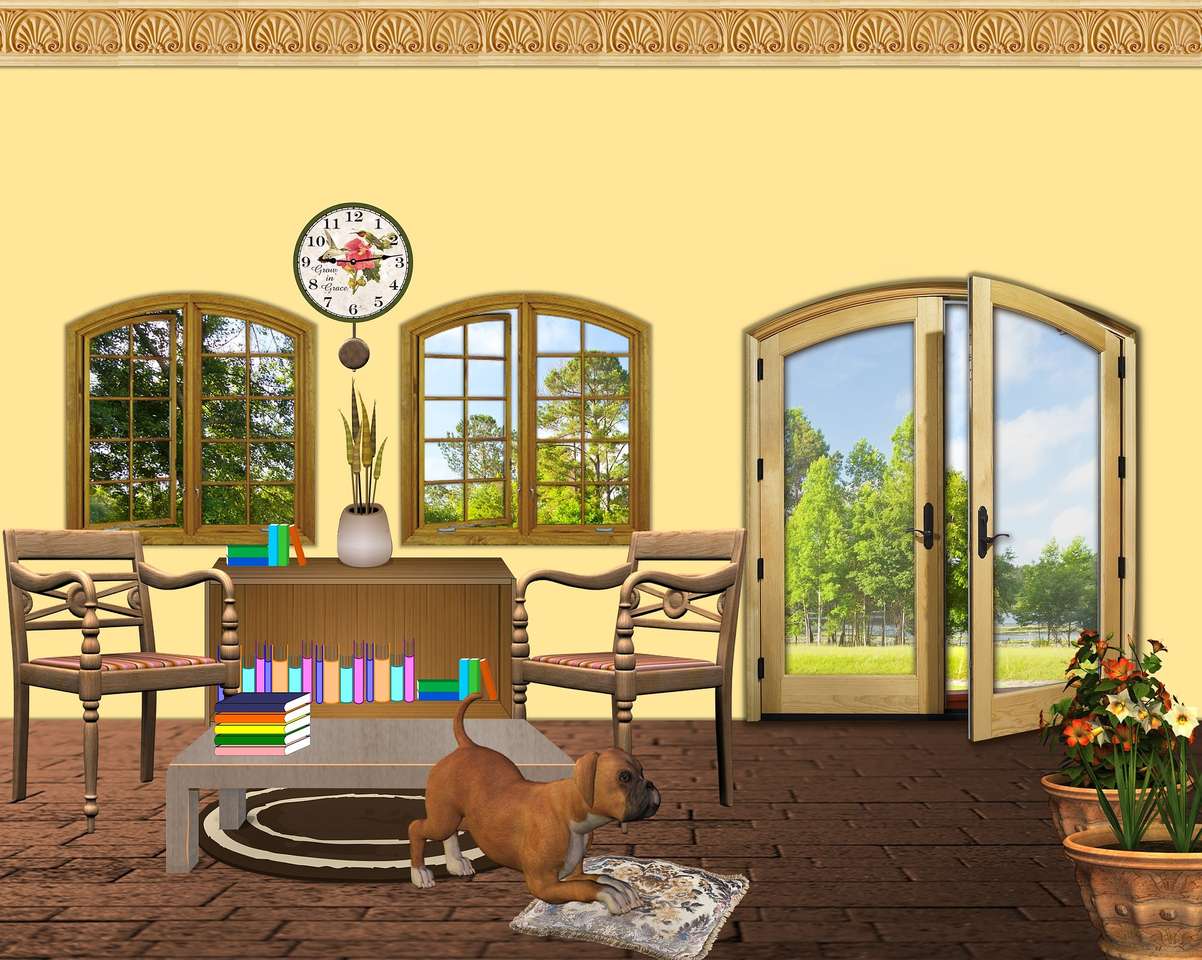 Gelbes Wohnzimmer Puzzlespiel online