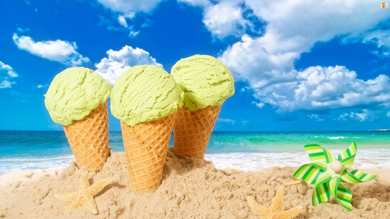 gelato sulla spiaggia puzzle online