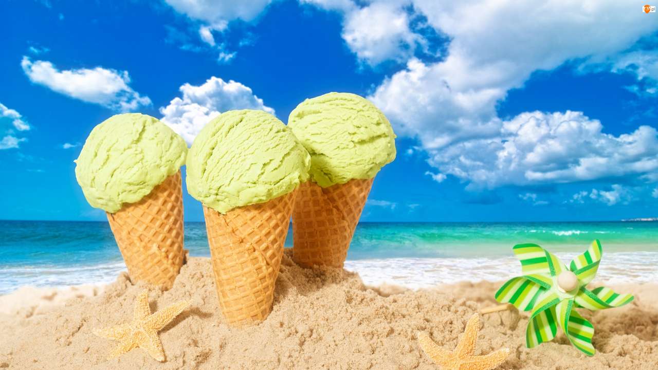 helado en la playa rompecabezas en línea