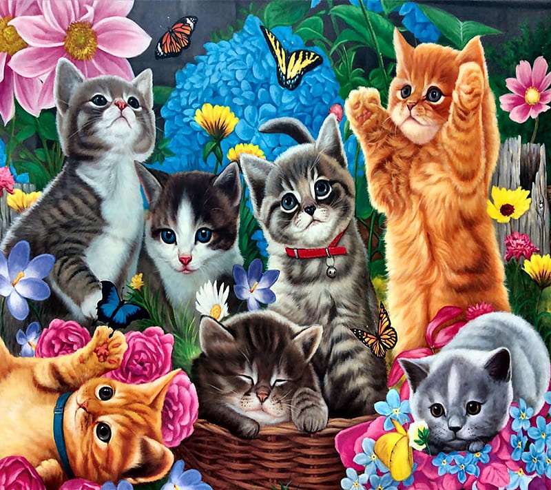 Pisici fericite jigsaw puzzle online