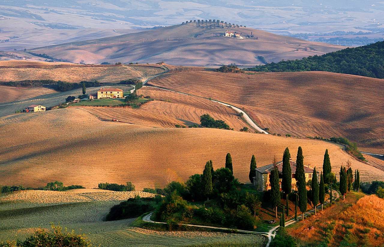 Toscana landskap Cypress pussel på nätet