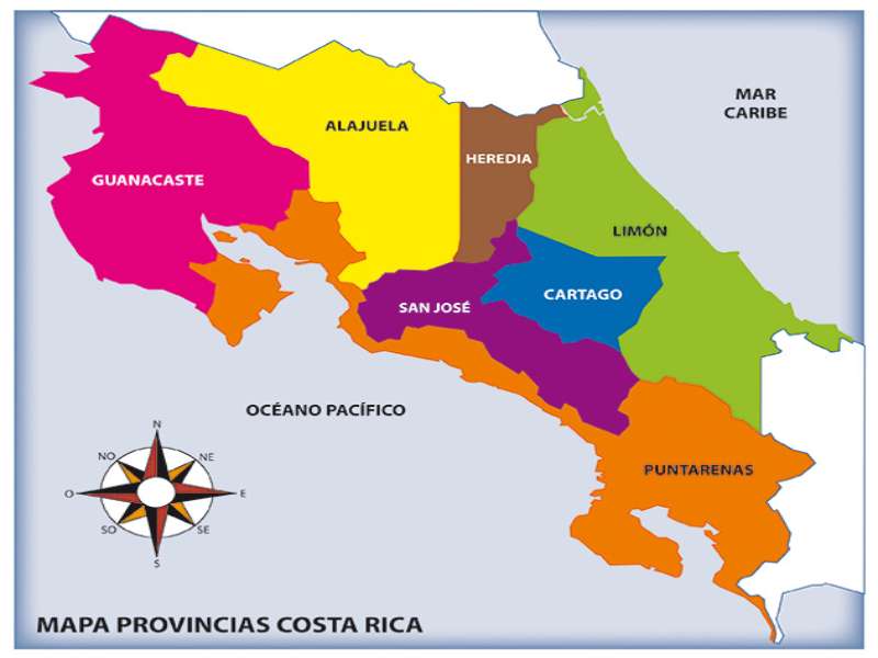 Provinciile din Costa Rica jigsaw puzzle online