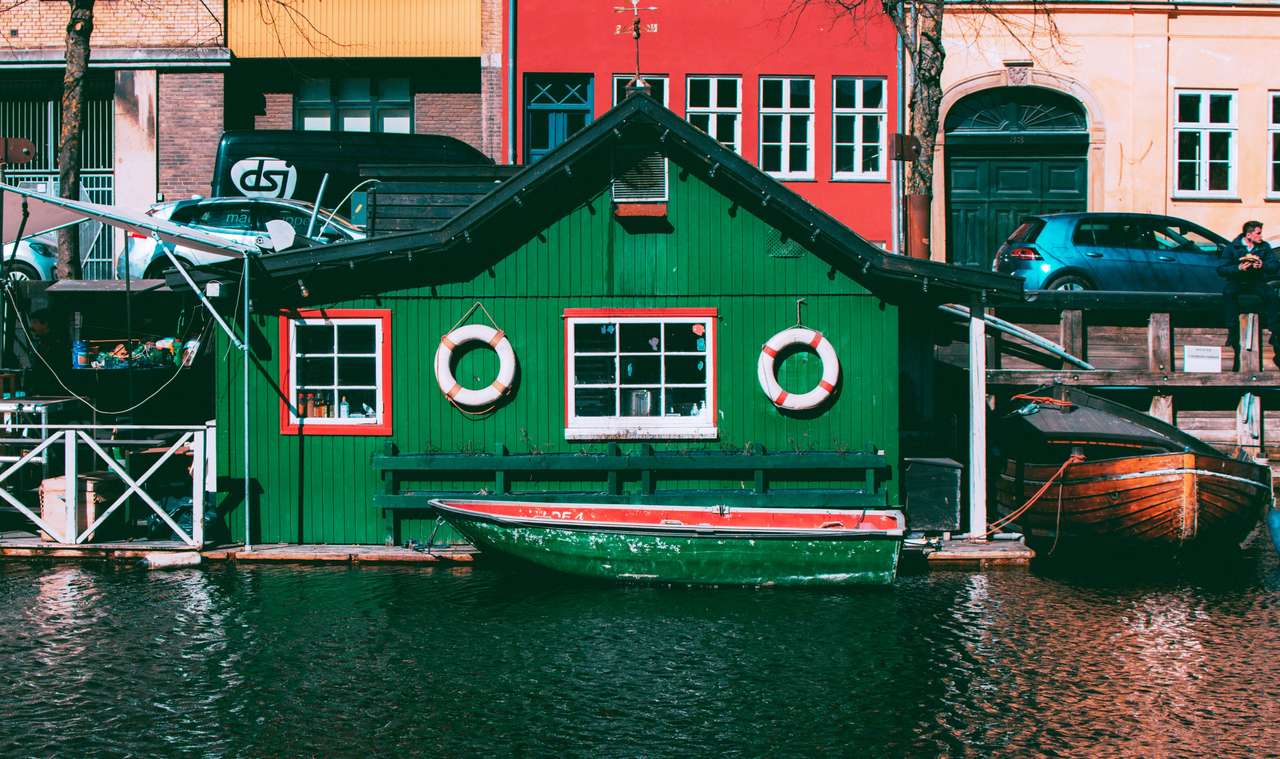 Плавучий дом, Копенгаген, Дания онлайн-пазл