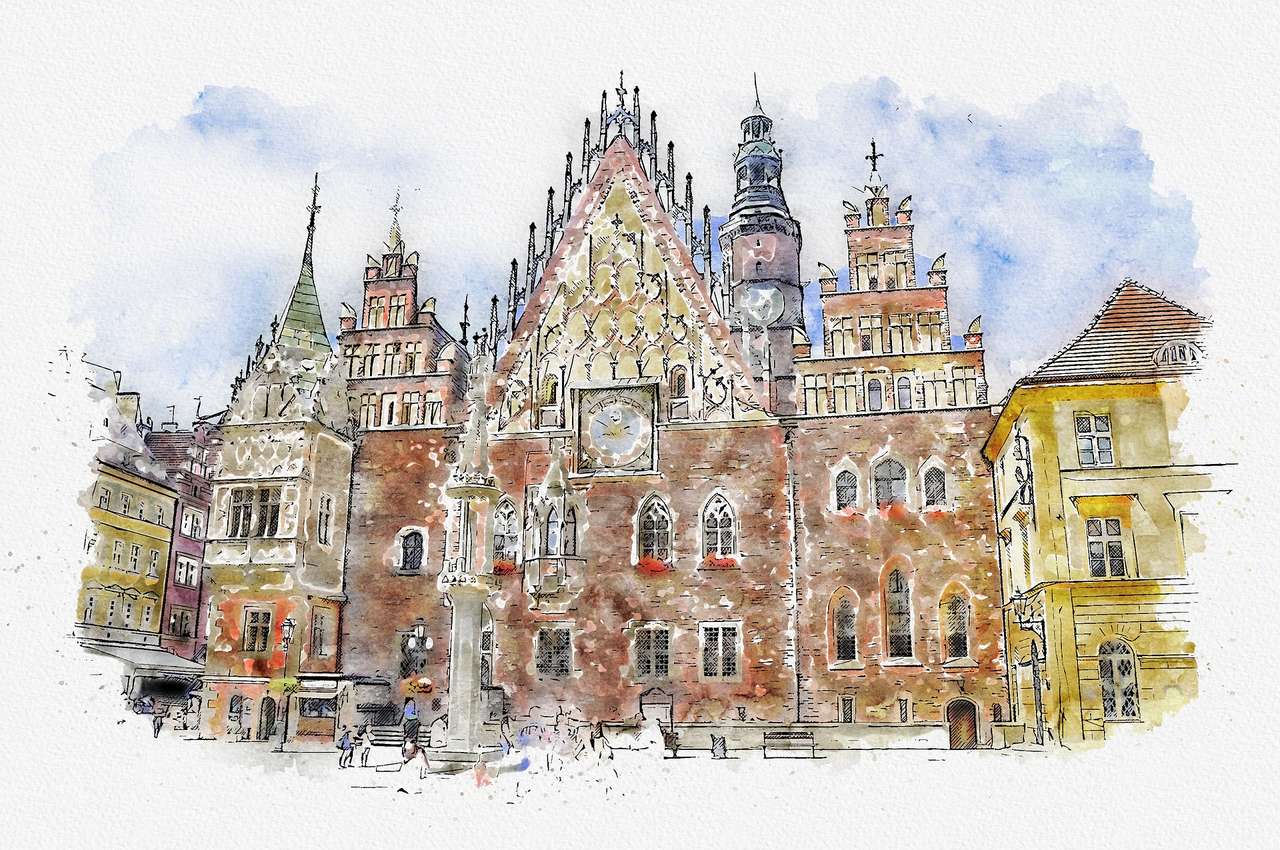 Wrocław en graphisme puzzle en ligne