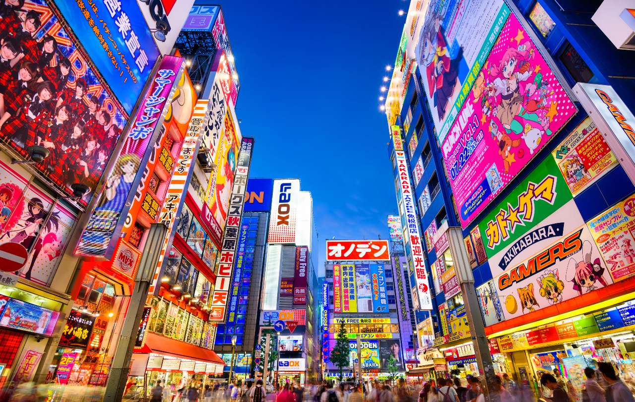 Tokyo - extrem bunte Neon-Wolkenkratzer Puzzlespiel online