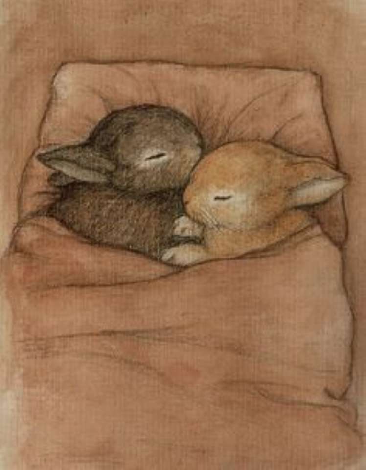 2 petits lapins endormis puzzle en ligne