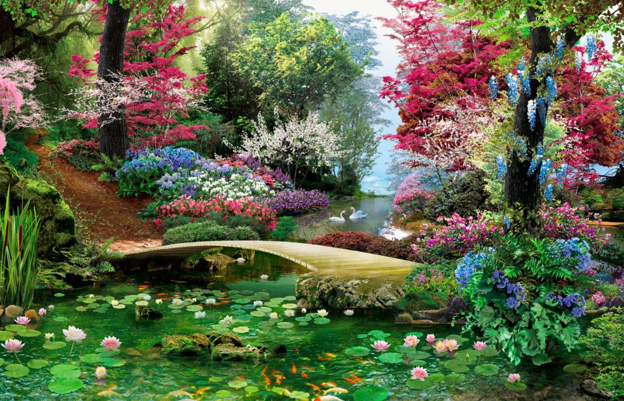 Frumusețea șocantă a paradisului primăverii puzzle online