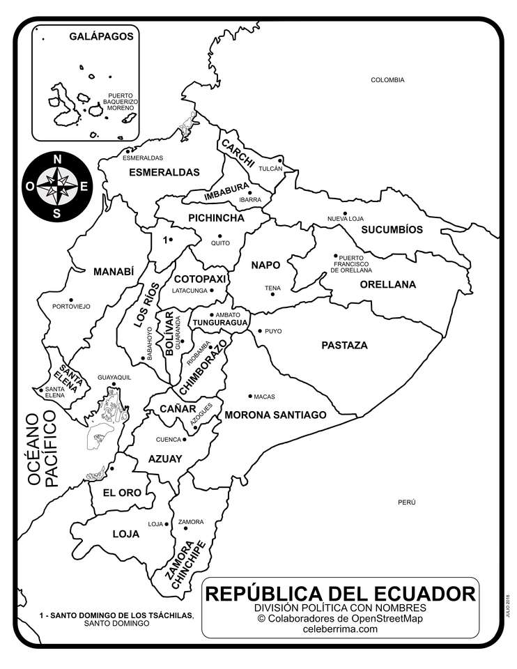 Mapa do Equador. puzzle online