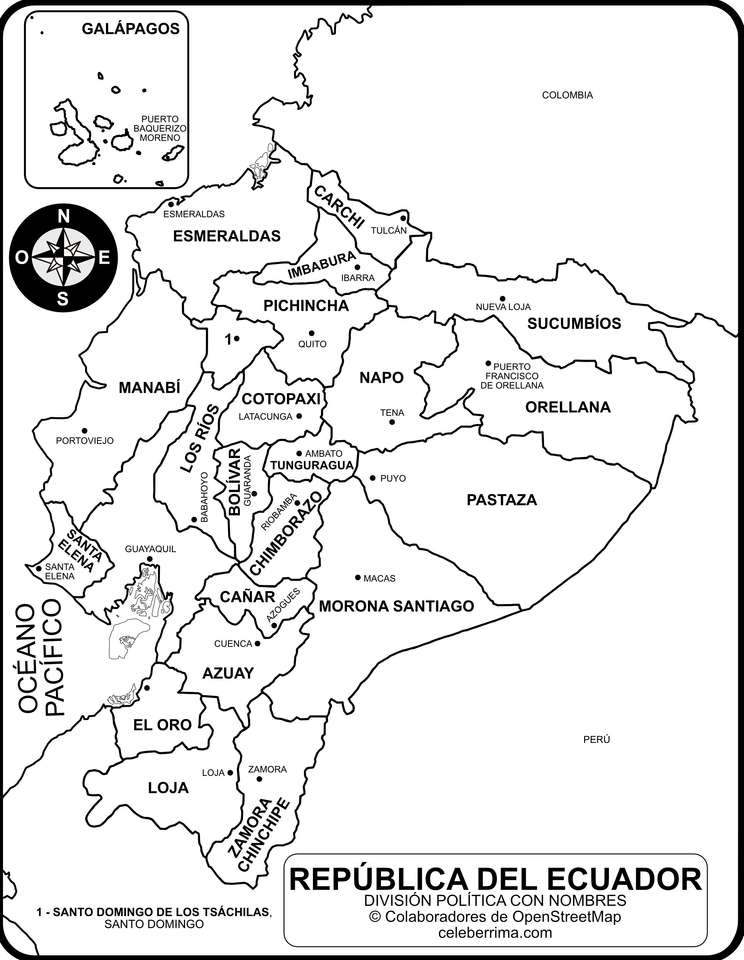 Χάρτης του Εκουαδόρ online παζλ