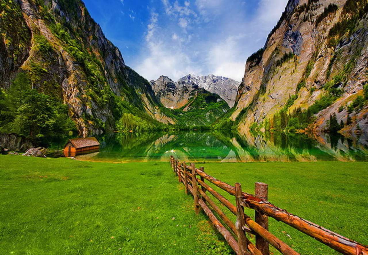 Зелені пагорби, зелений луг, зелені схили гір пазл онлайн