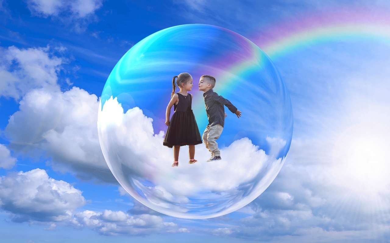 Träume, wie eine Regenbogenblase, dauern eine Weile und verschwinden Online-Puzzle