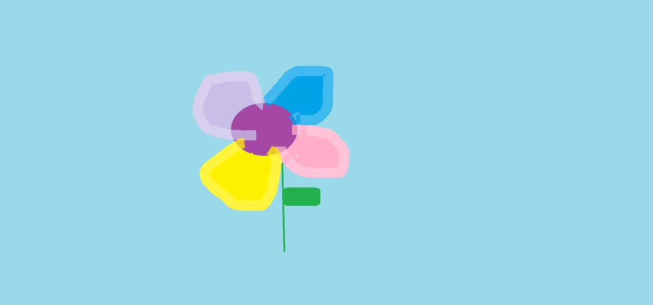 цвете, нарисувано върху боя онлайн пъзел