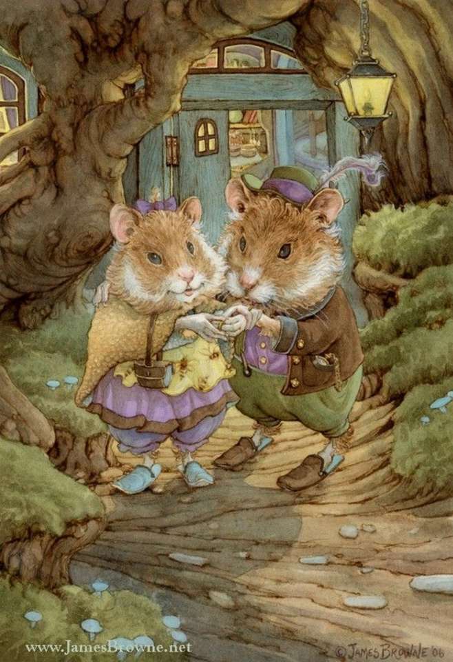 Pan a paní morče jdou na procházku online puzzle