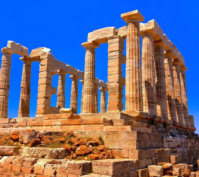 Tempel des Poseidon in Sounion aus dem 5. Jahrhundert Puzzlespiel online