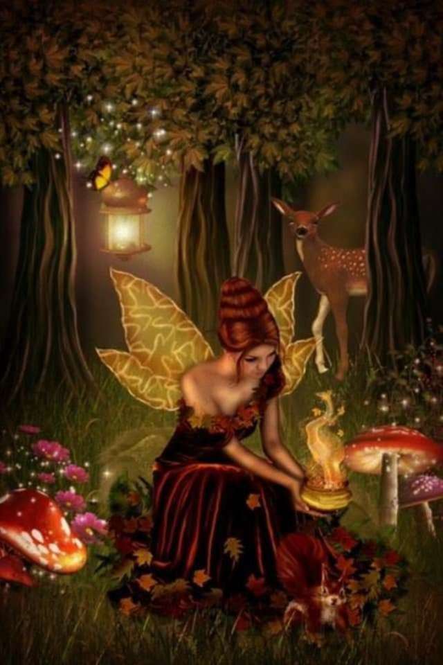горската фея през нощта през есента онлайн пъзел