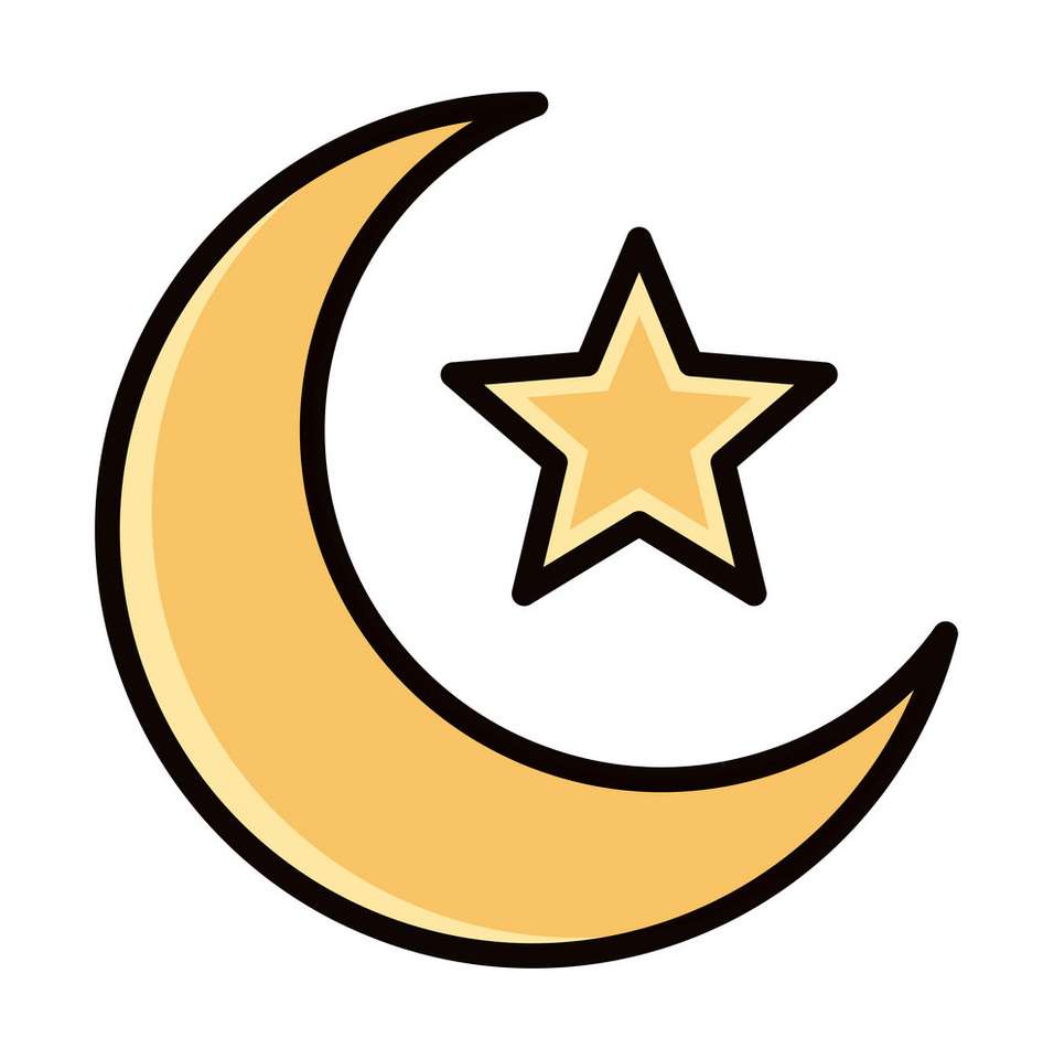 Eid luna y estrella rompecabezas en línea