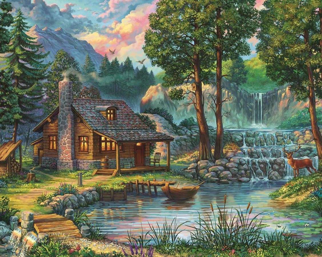 dům v horách na řece online puzzle