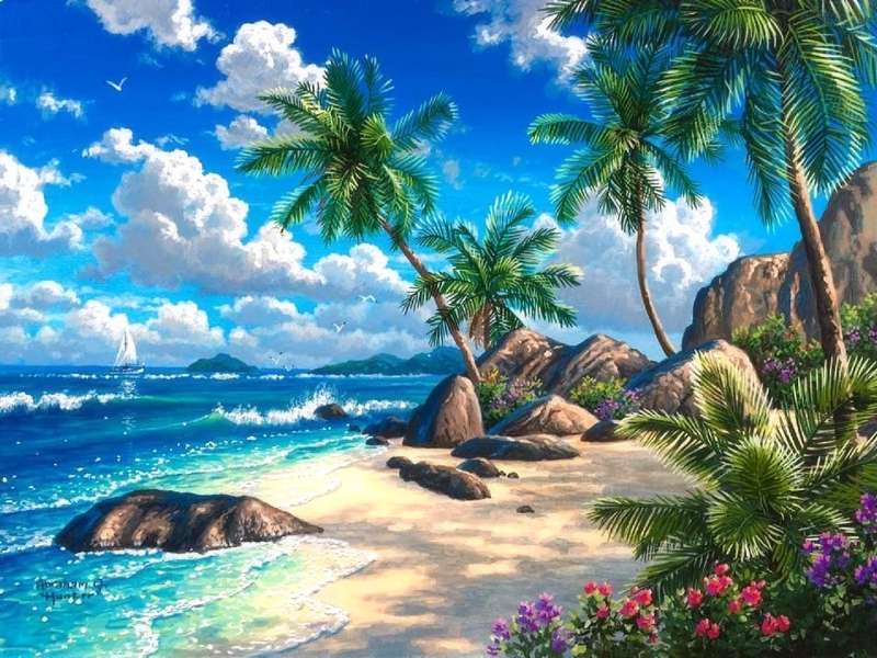 Summer Tropical Paradise - paradiso tropicale estivo puzzle online