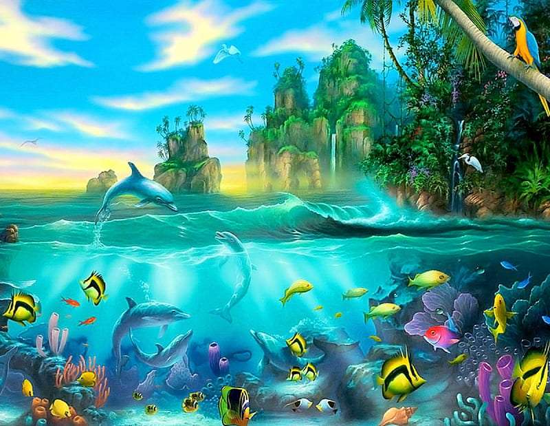Ocean Paradise - Океански рай, пълен с красива природа онлайн пъзел