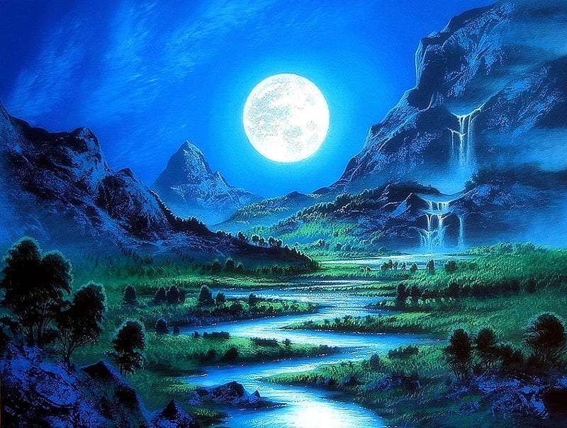 La beauté de la pleine lune émerveille puzzle en ligne