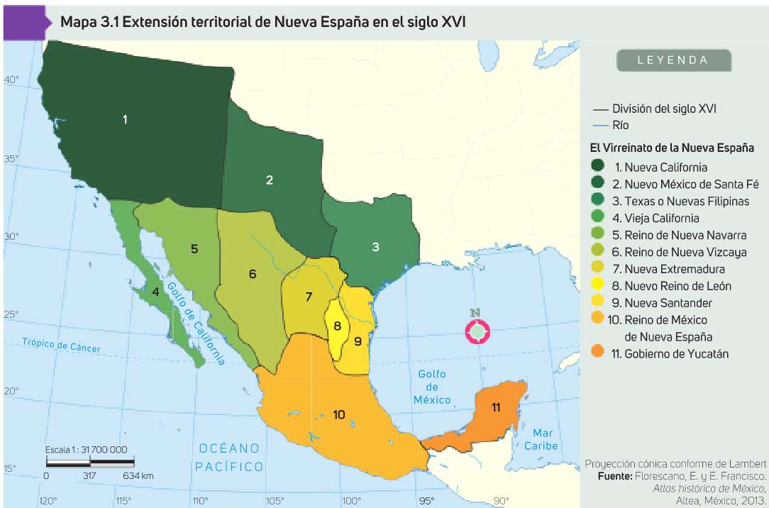 Extensão territorial da Nova Espanha puzzle online