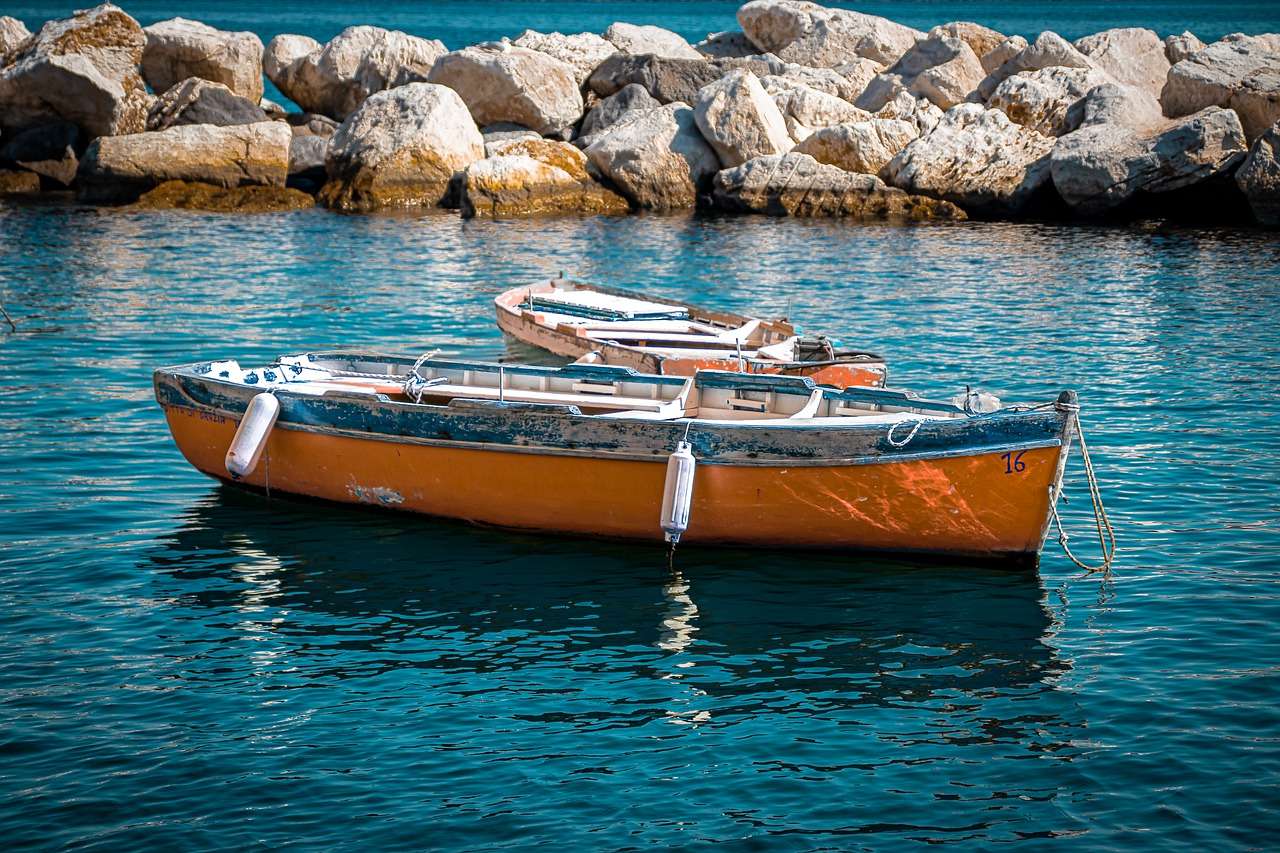 Лодка Вода Море пазл онлайн
