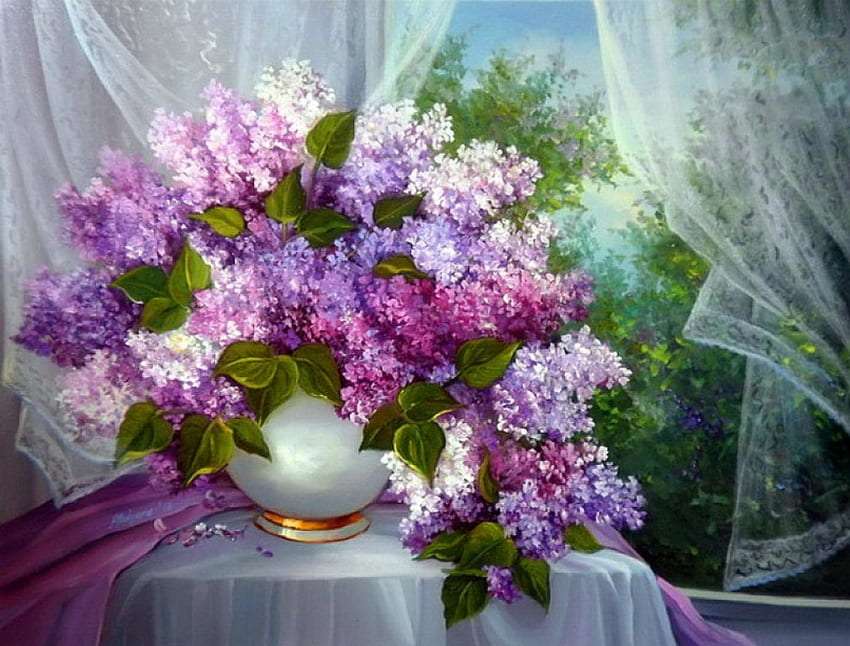 Mai lilas magnifiquement parfumé puzzle en ligne