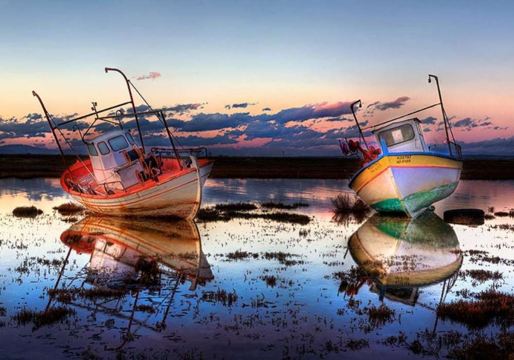 Barcos de pesca "dormidos" rompecabezas en línea