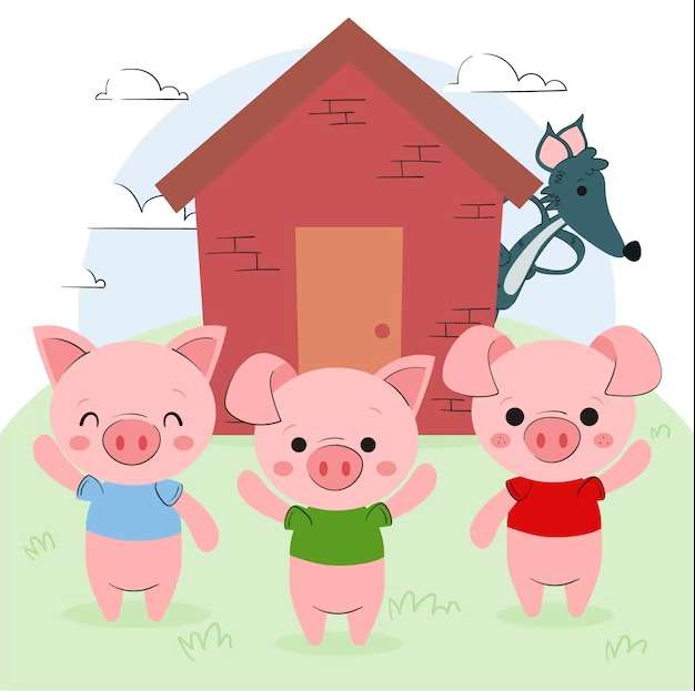 Les trois petits cochons puzzle en ligne