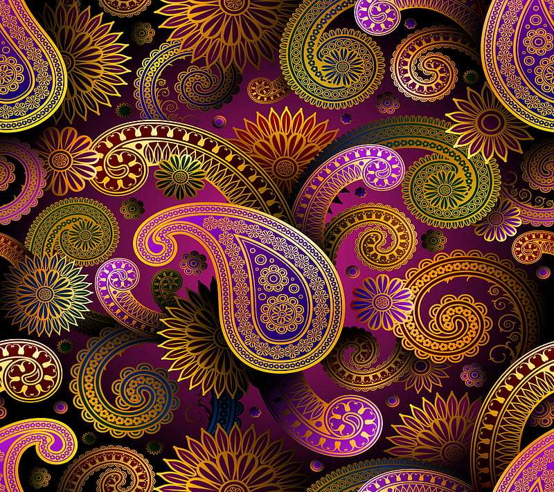 Kleurrijk paisley patroon, kan geregeld worden :) legpuzzel online