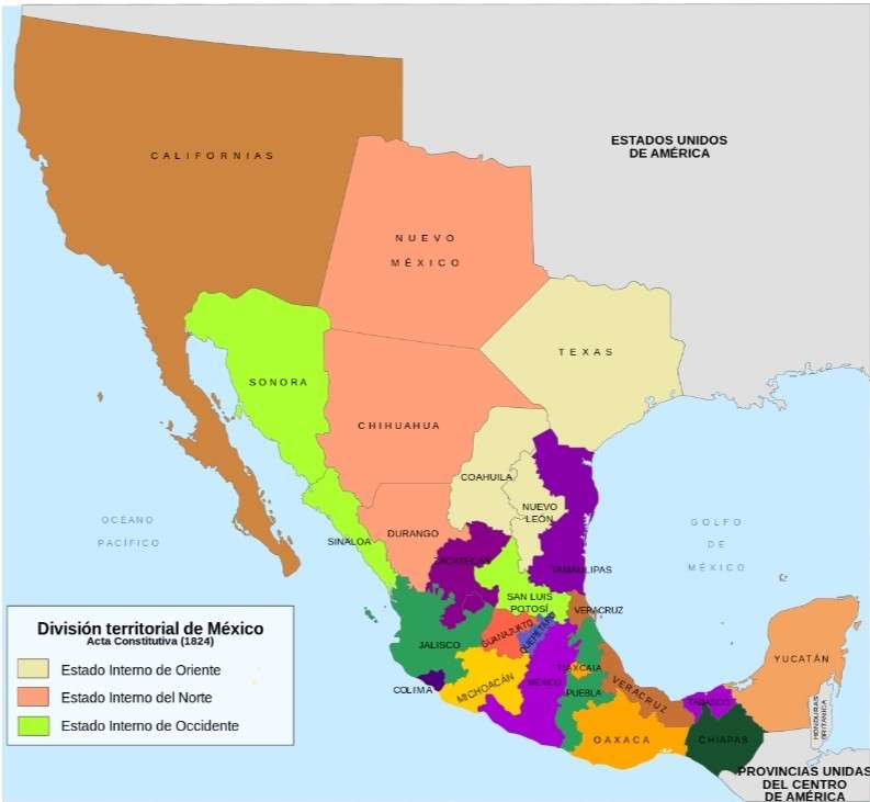 The first political division of Mexico jigsaw puzzle online