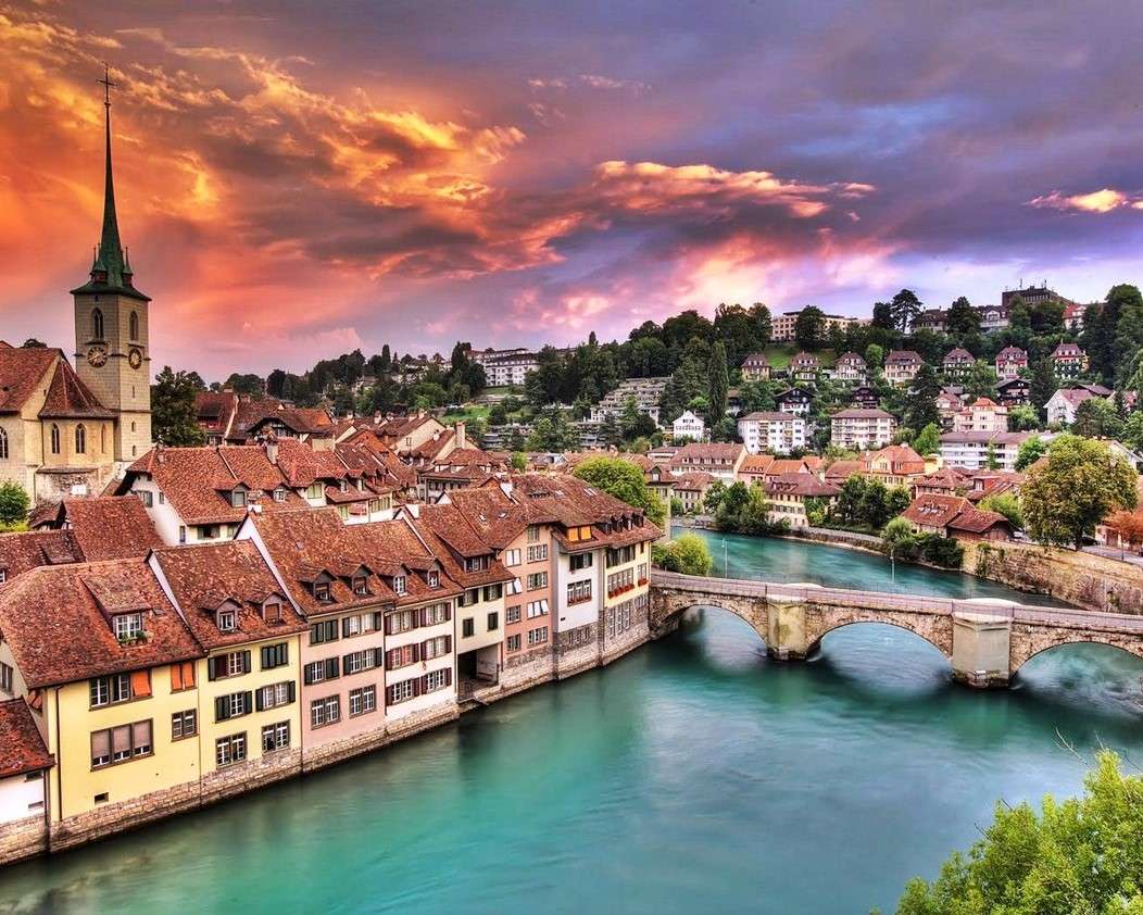 Utsikt över den gamla staden Bern Pussel online