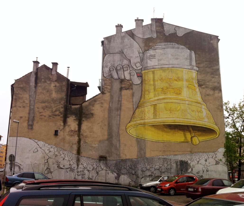 Arte callejero de la ciudad de Cracovia en Polonia rompecabezas en línea
