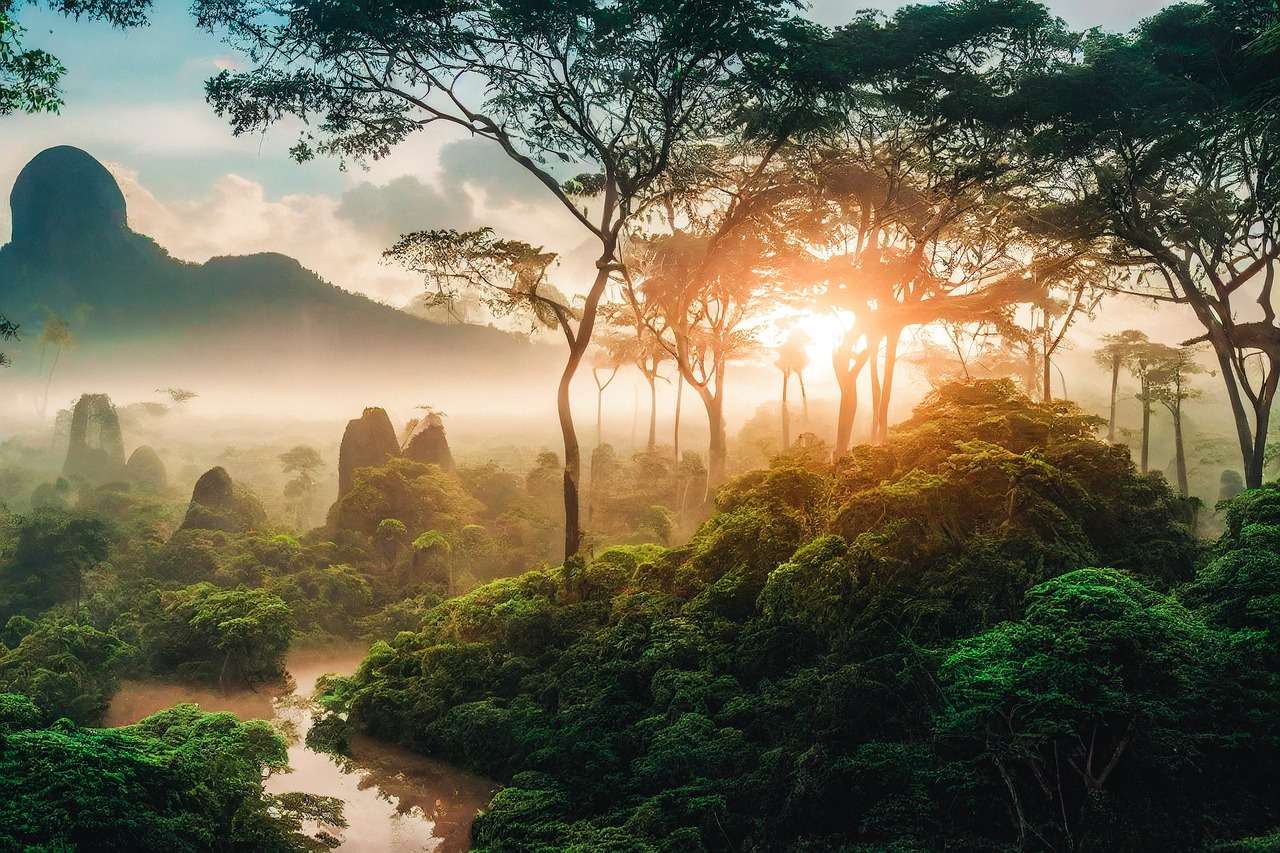 Тропический лес джунглей онлайн-пазл