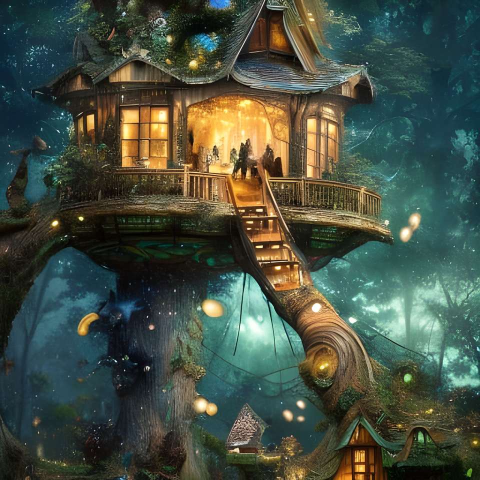 Вълшебна къща на дърво онлайн пъзел