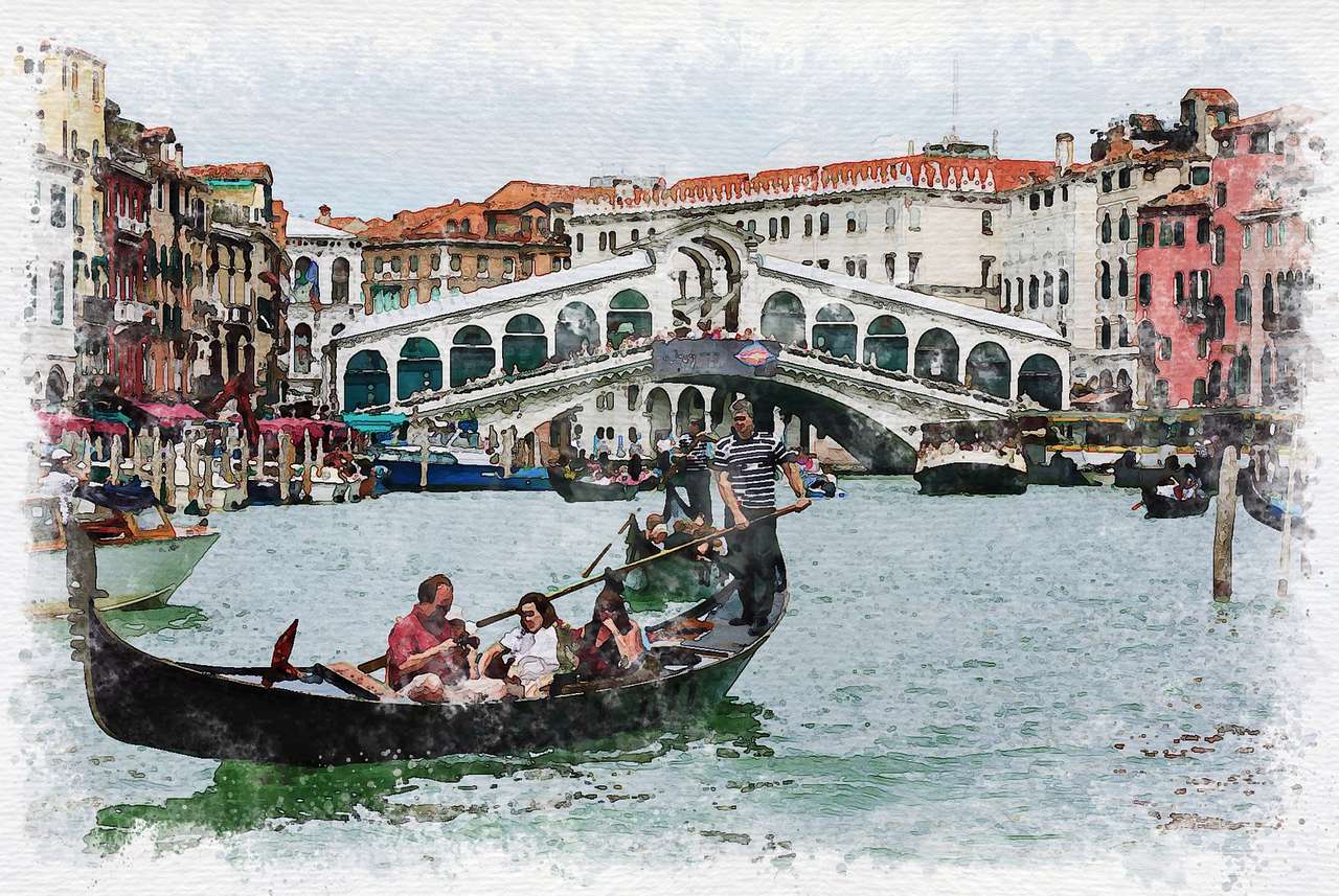 Венеция, гондола онлайн-пазл