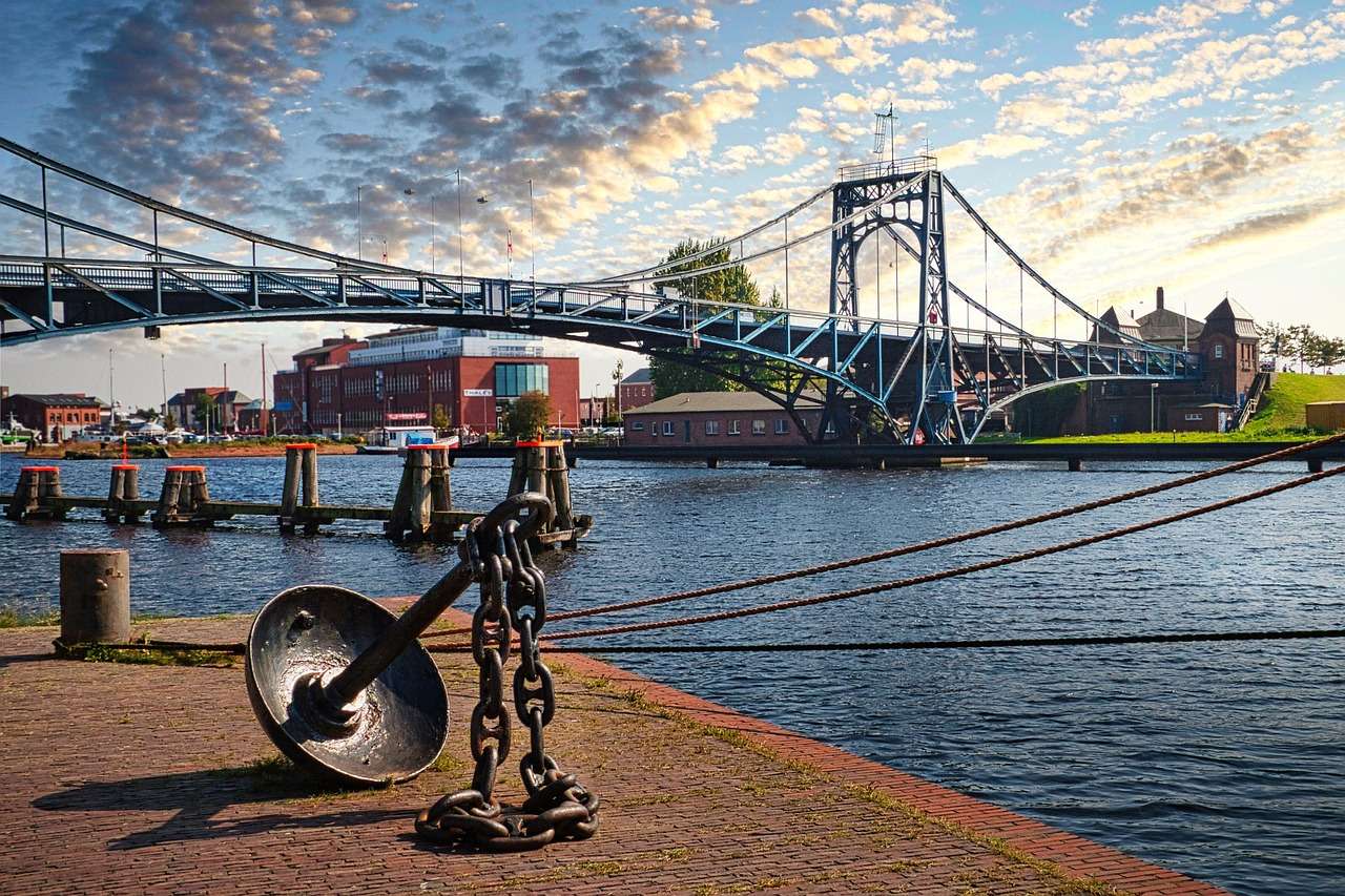 Construcție din oțel de pod suspendat jigsaw puzzle online