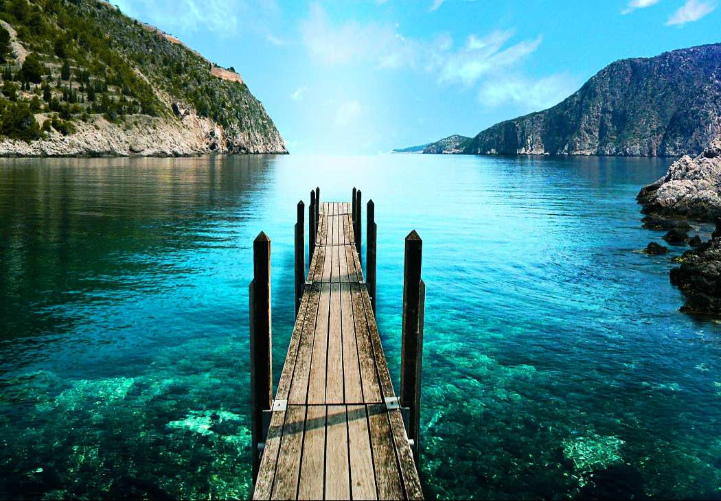 Hegyi tó, hegyi tó és az a kék ég online puzzle