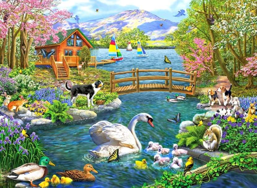Sărbătorind și să ne bucurăm de primăvară jigsaw puzzle online