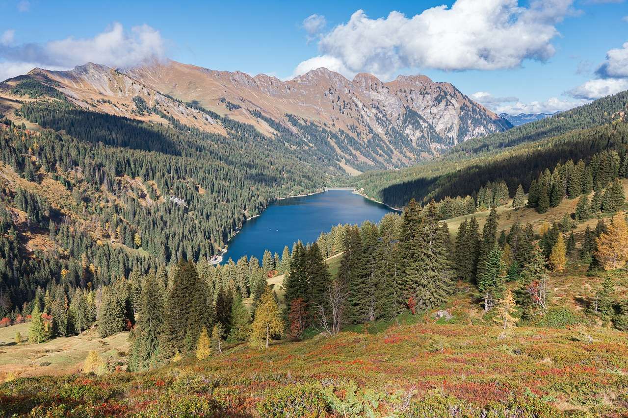 Peisajul lacului munților puzzle online