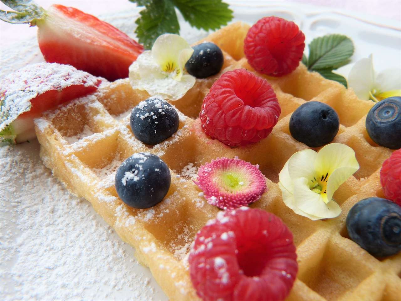 waffle com frutas puzzle online