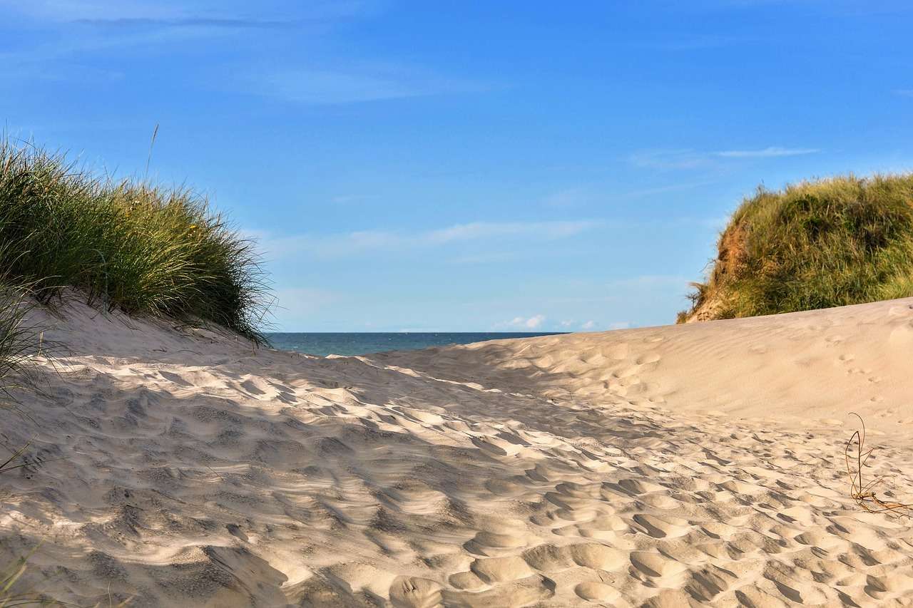 Пляж Северного моря Дания онлайн-пазл