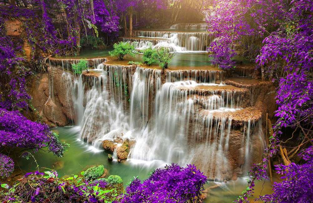 Райский сад над водопадами пазл онлайн